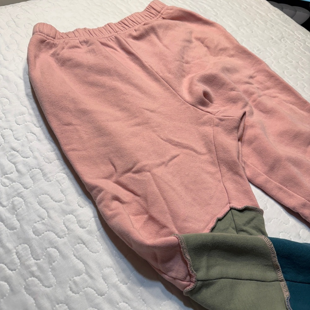 Women M Sweatpants Colorblock Joggers STREETWEAR PATCHWORK LOUNGE ATHLEISURE GYM